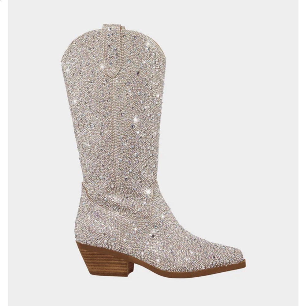 Betsey Johnson Rhinestone Boots Size 10